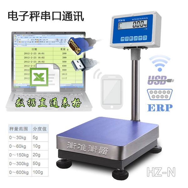 串口电子台秤直通表格ERP称重应用